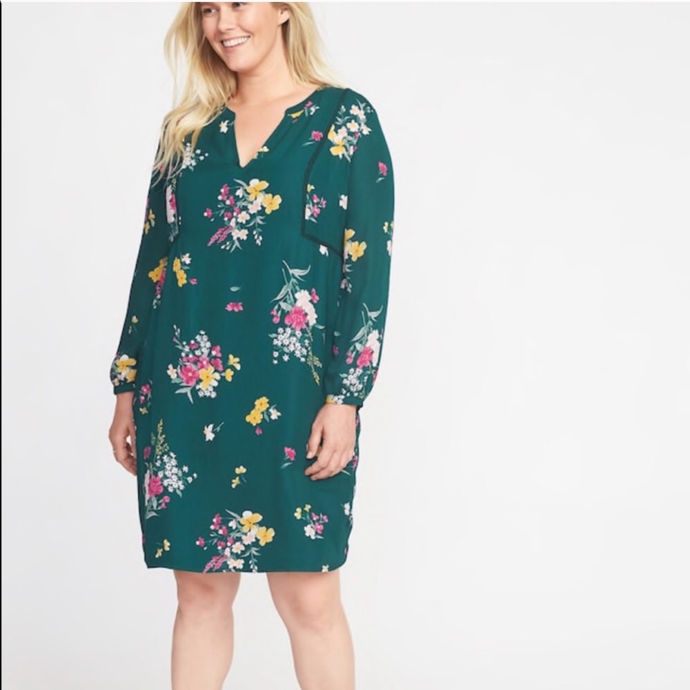 Green Georgette Swing Dress 🆕